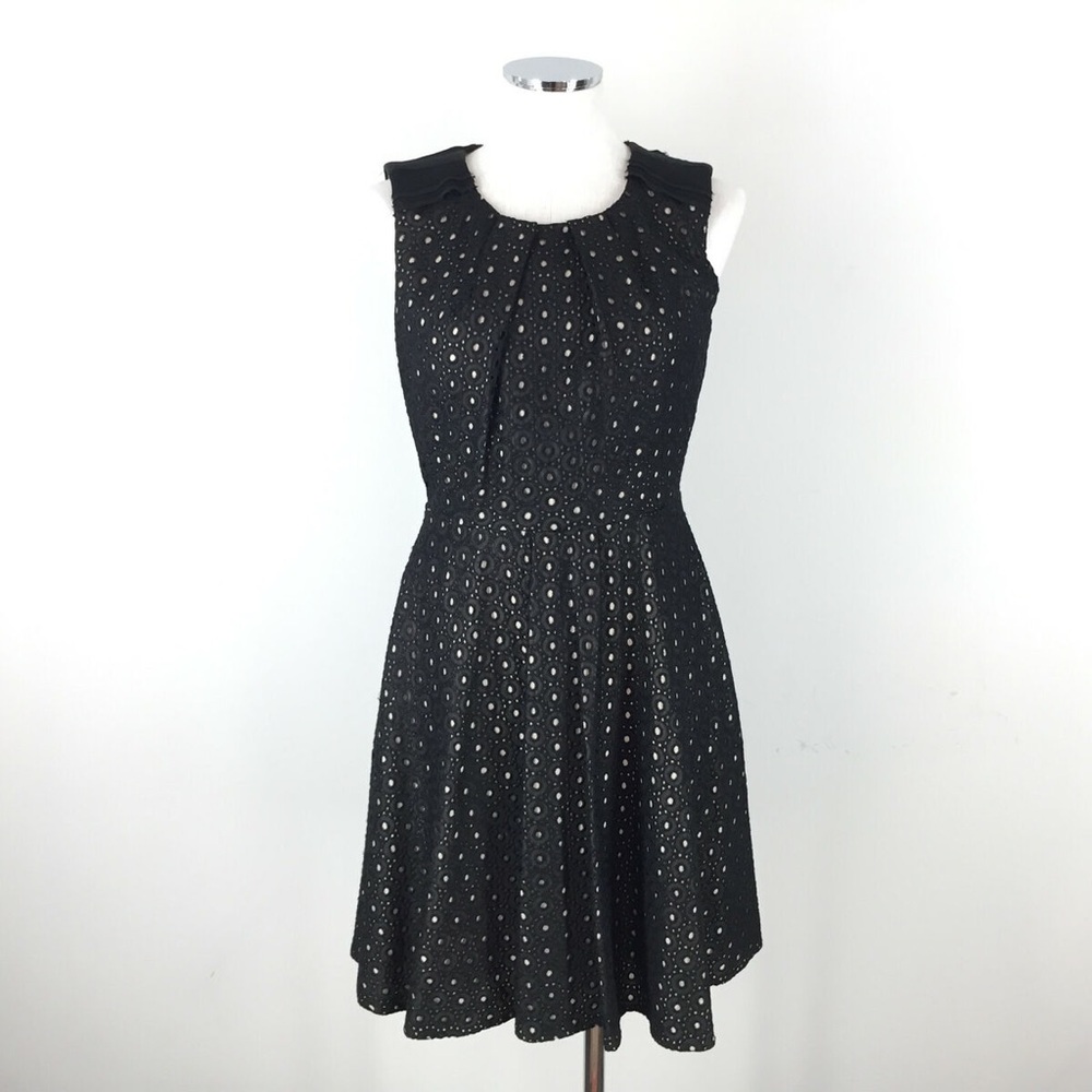 Vince Camuto Black Eyelet fit Flare dress